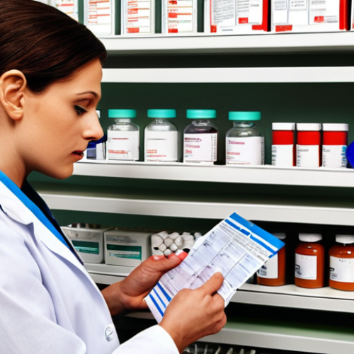 Home 8 **
A pharmacist carefully reviewing a prescription, paying close attention to the dosage instructions. The background should include shelves stocked with medication, with a focus on ensuring the correct dosage for the patient. Emphasize the importance of verifying the dose, considering patient age and potential interactions.
**