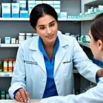 약사 약국 내 긴급 상황 대응법 - **Prompt 1: Emergency Assistance in a Pharmacy**
"A wide shot inside a brightly lit, modern phar...