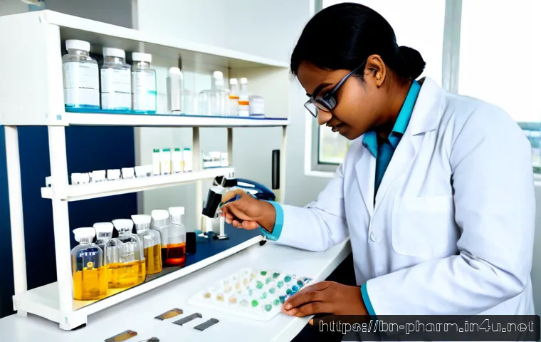 약사 제약회사 연구원 직무 - Photorealistic pharmaceutical company research laboratory, a Bangladeshi pharmacist researcher in a ...