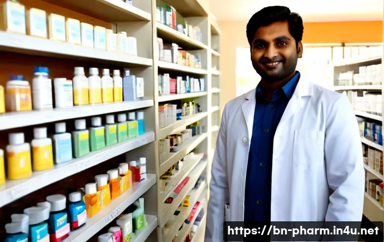 Home 17 약사 약국 창업 성공 스토리 - Photorealistic Bangladeshi pharmacist entrepreneur standing confidently inside a newly opened neighb...